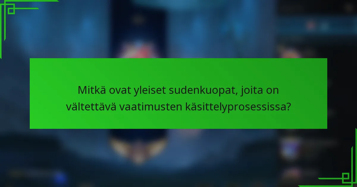 Mitkä ovat yleiset sudenkuopat, joita on vältettävä vaatimusten käsittelyprosessissa?